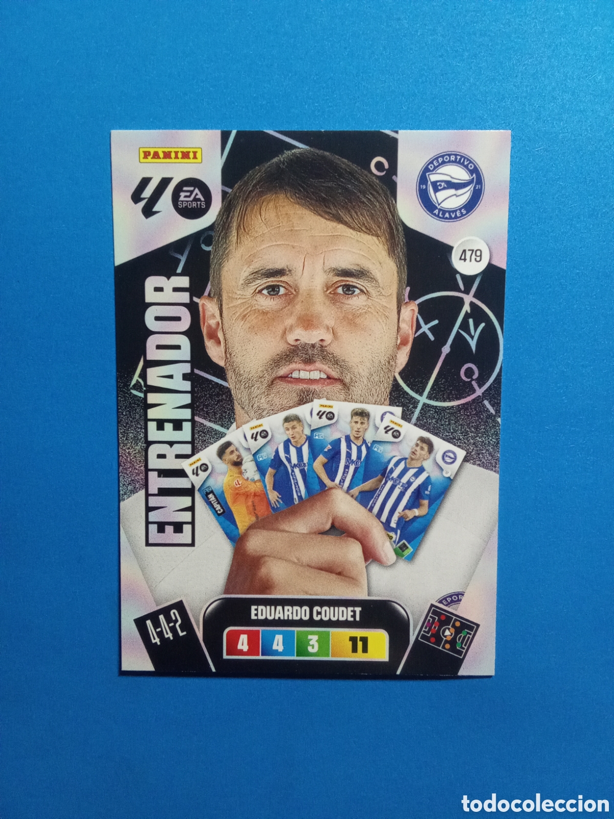 Fu&szlig;ball-Sticker: CROMO 479 EDUARDO COUDET ALAVES ENTRENADOR ADRENALYN 25-26
