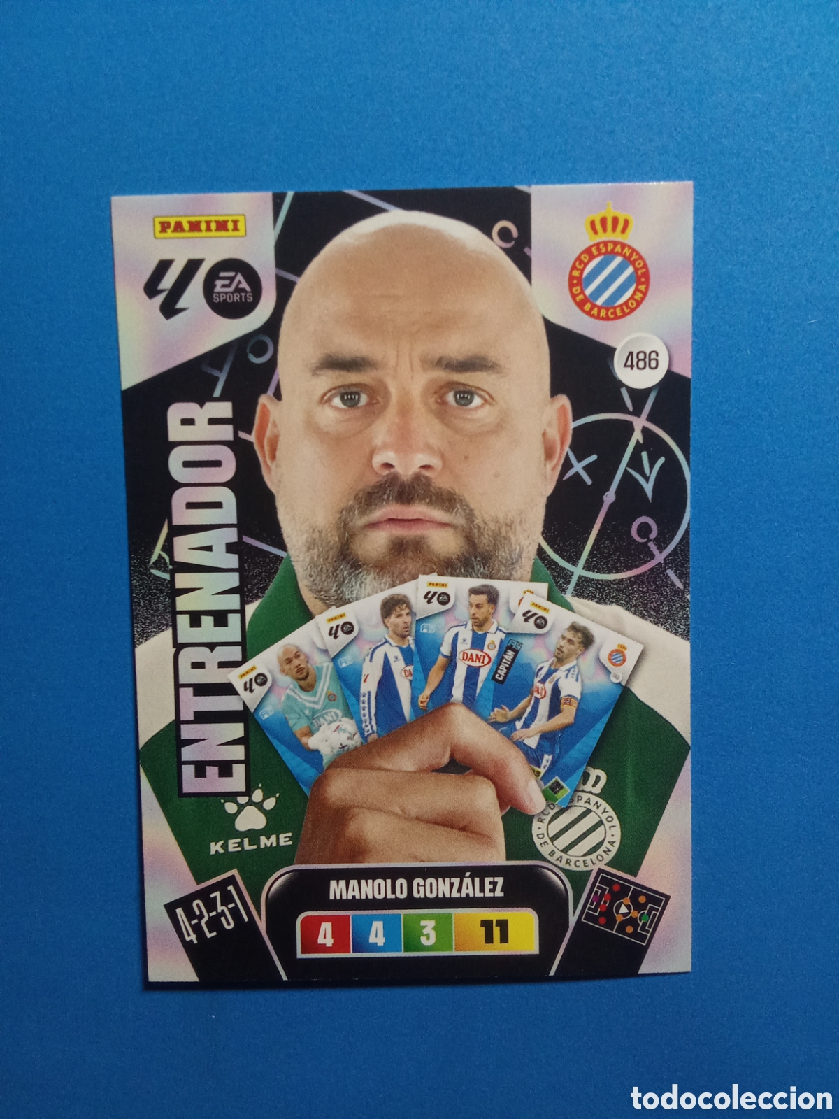 Football Stickers: CROMO 486 MANOLO GONZALEZ ESPANYOL ENTRENADOR ADRENALYN 25-26