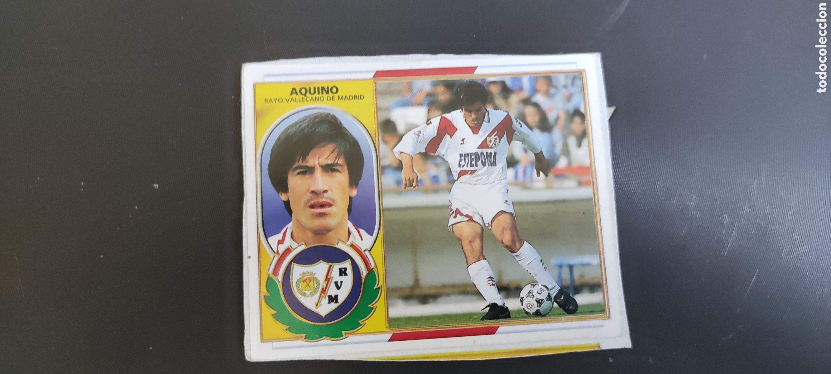 Cromos de F&uacute;tbol: Aquino Rayo Vallecano 96/97,BAJA recortado del &aacute;lbum