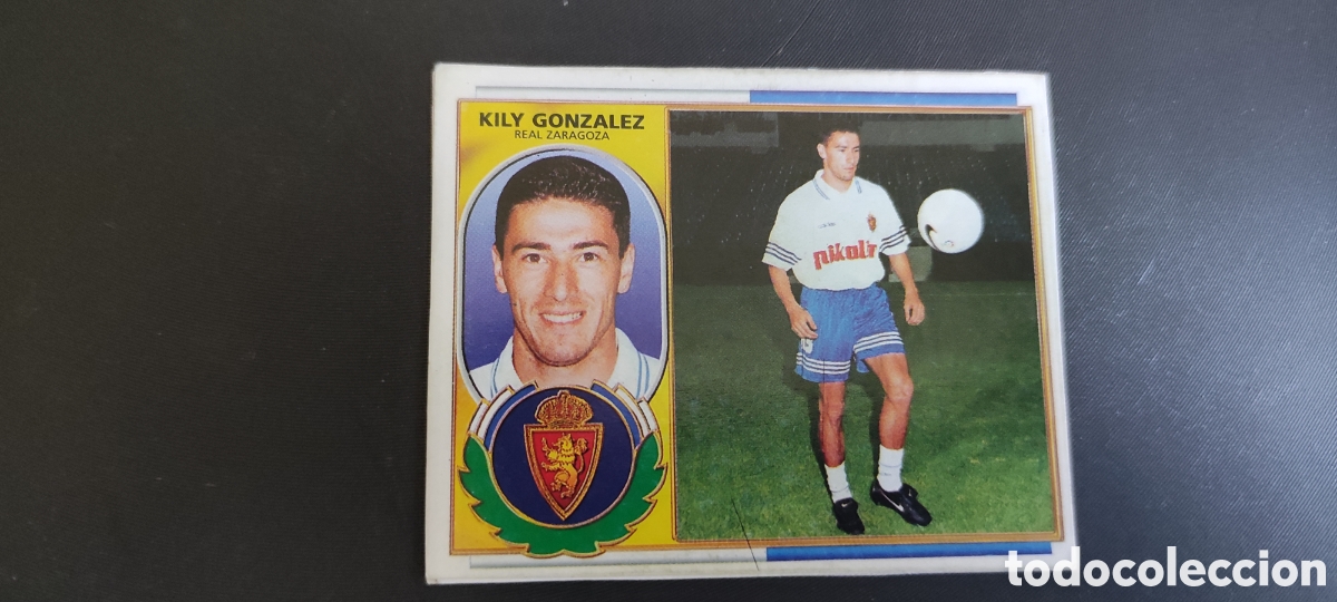 Cromos de F&uacute;tbol: kily Gonz&aacute;lez, Zaragoza Este 96/97 COLOCA recortado del &aacute;lbum