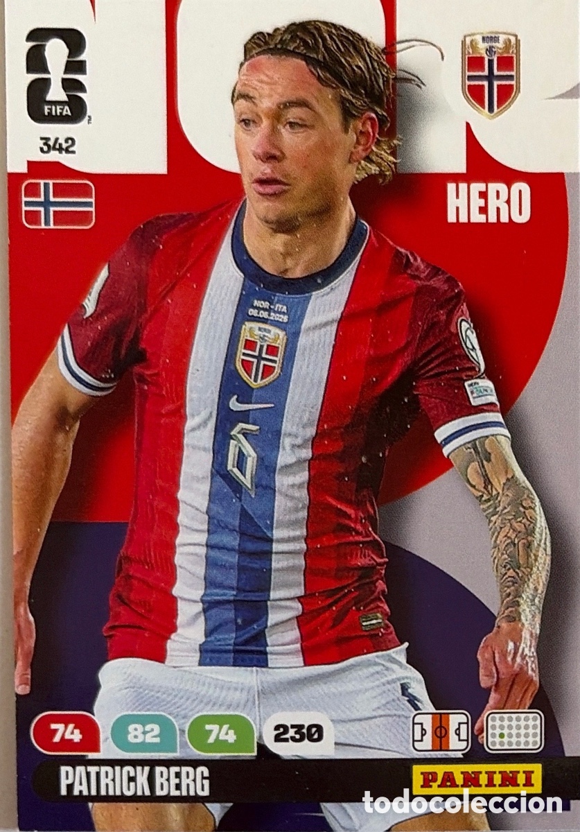 Cromos de F&uacute;tbol: 342.- PATRICK BERG (NORUEGA) ADRENALYN XL MUNDIAL 2026 (PANINI)