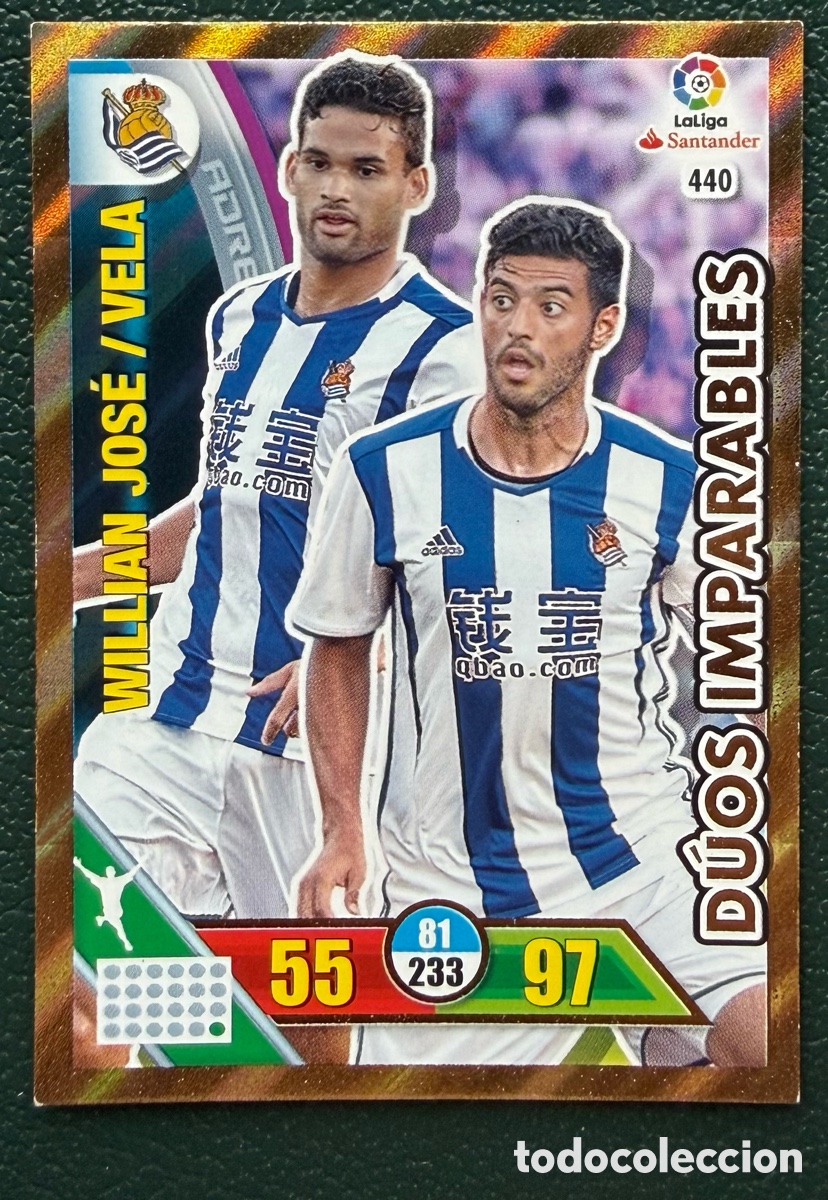 Cromos de Futebol: 440 WILLIAN JOSE / VELA REAL SOCIEDAD DUOS IMPARABLES FICHAS ALBUM ADRENALYN XL 2016 2017 16 17
