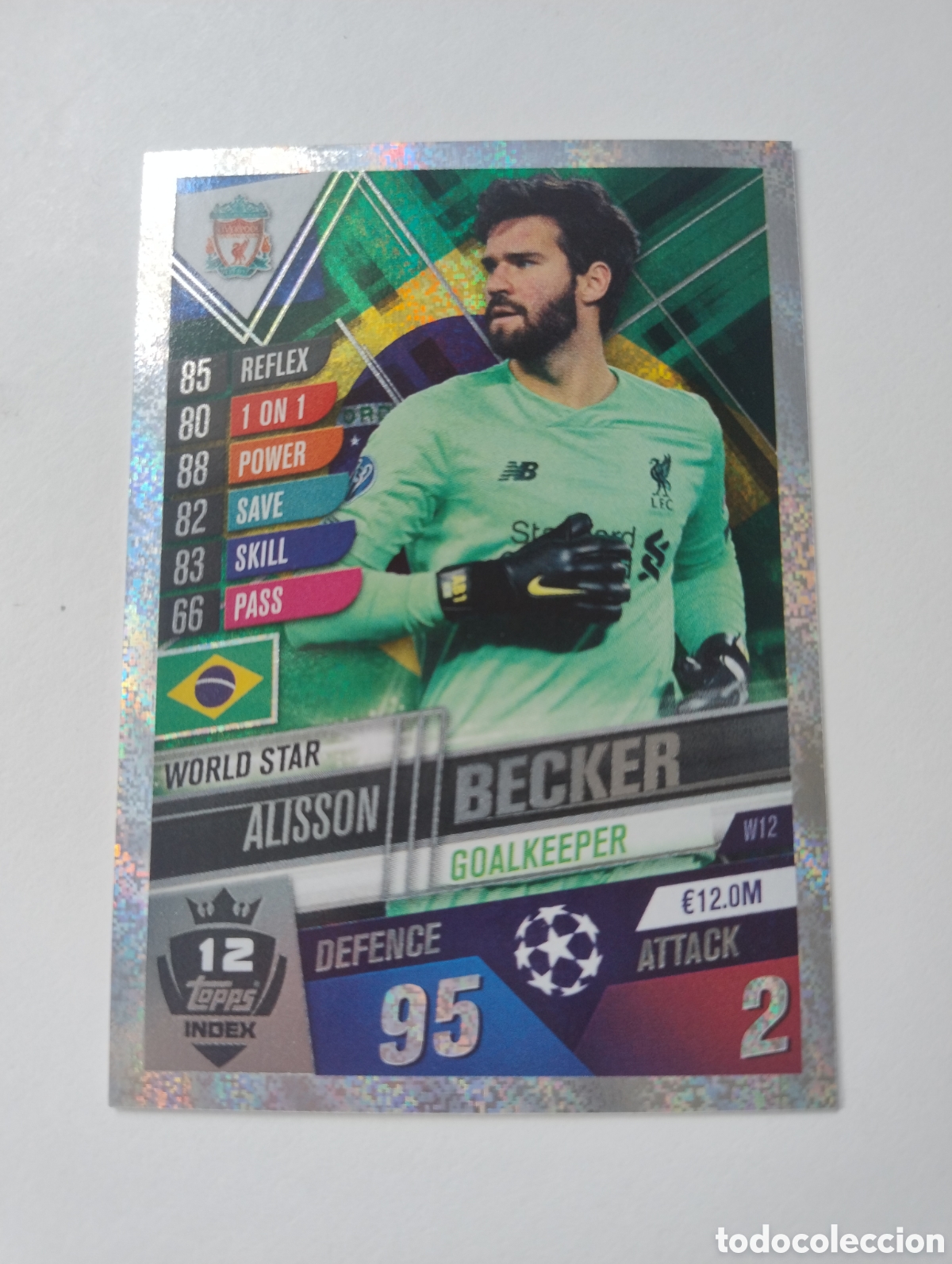 Fu&szlig;ball-Sticker: 12 - Alisson - Liverpool - Topps Match Attax 101 2019 - 2020