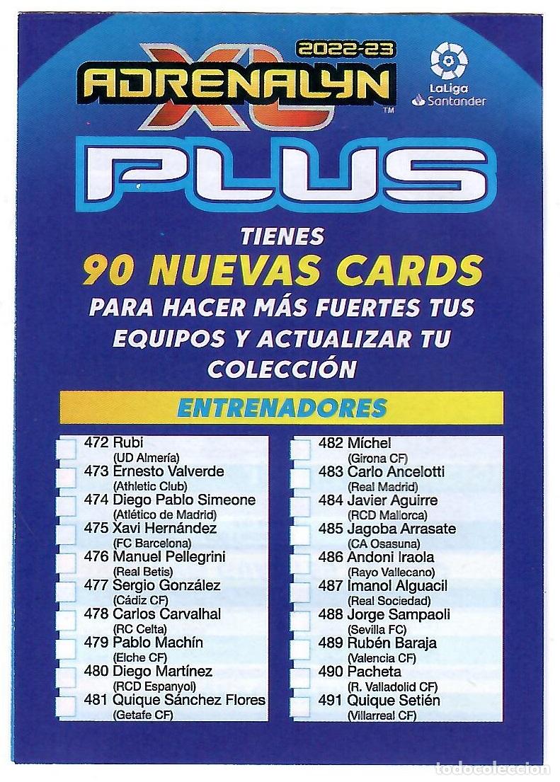 Cromos de F&uacute;tbol: Adrenalyn XL 2022-23 Plus: Listado desplegable de 92 nuevos cards