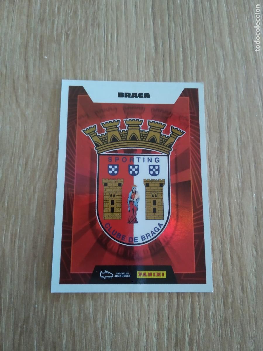 Cromos de F&uacute;tbol: 4 BRAGA ESCUDO LOGO CROMO FUTBOL PANINI LIGA PORTUGAL 2023-2024 STICKER LIGA BETCLIC 23-24