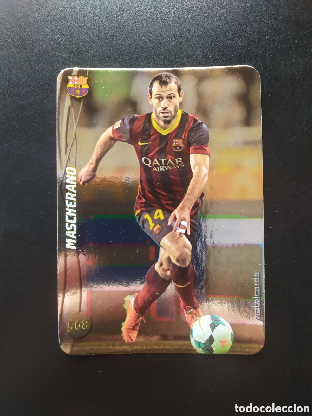 Football Stickers: Mundicromo fichas Liga 2014 2015 14 15 Mascherano top brillo liso n&deg; 568 Barcelona