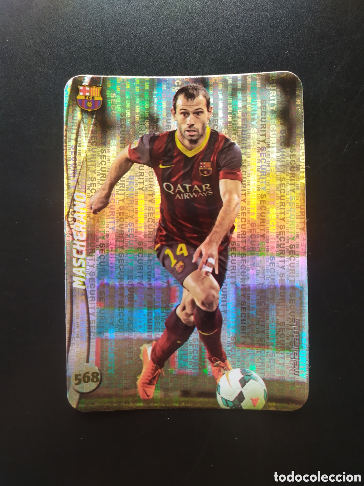 Figurine di Calcio: Mundicromo fichas Liga 2014 2015 14 15 Mascherano top brillo security n&deg; 568 Barcelona