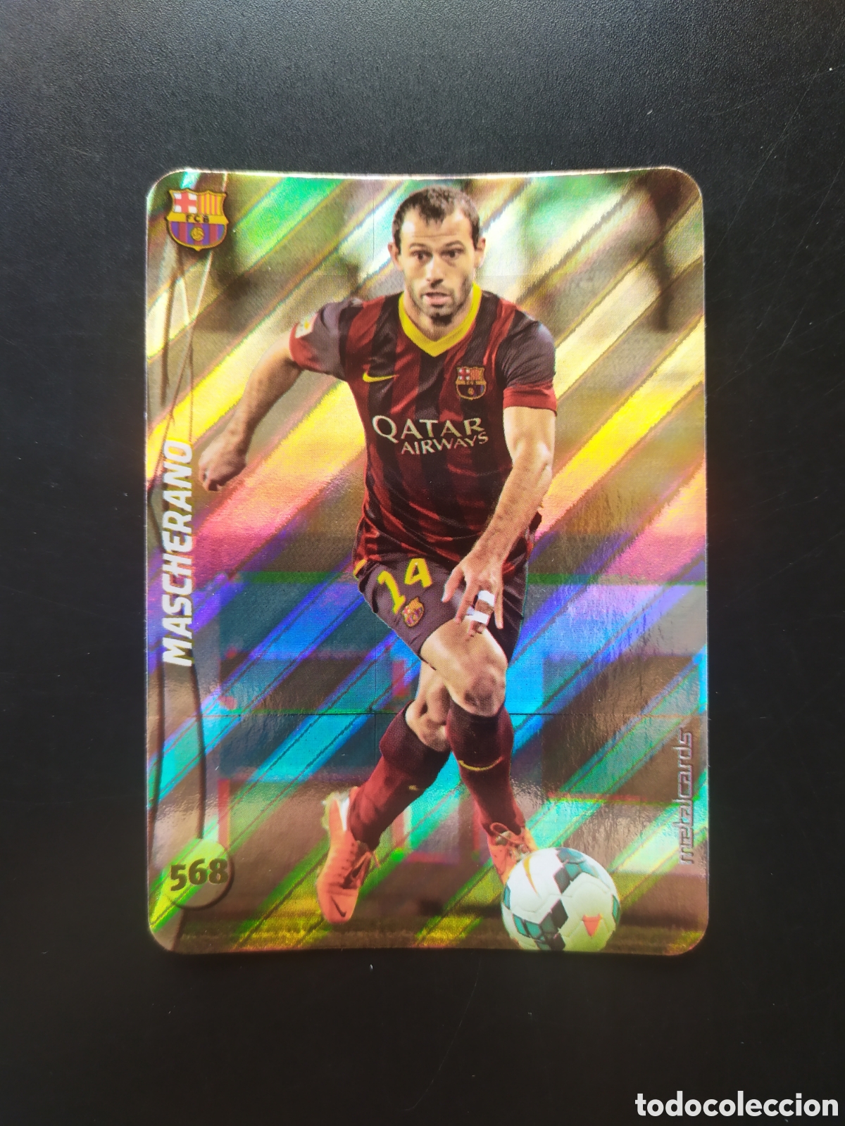 Football Stickers: Mundicromo fichas Liga 2014 2015 14 15 Mascherano top brillo rayas n&deg; 568 Barcelona