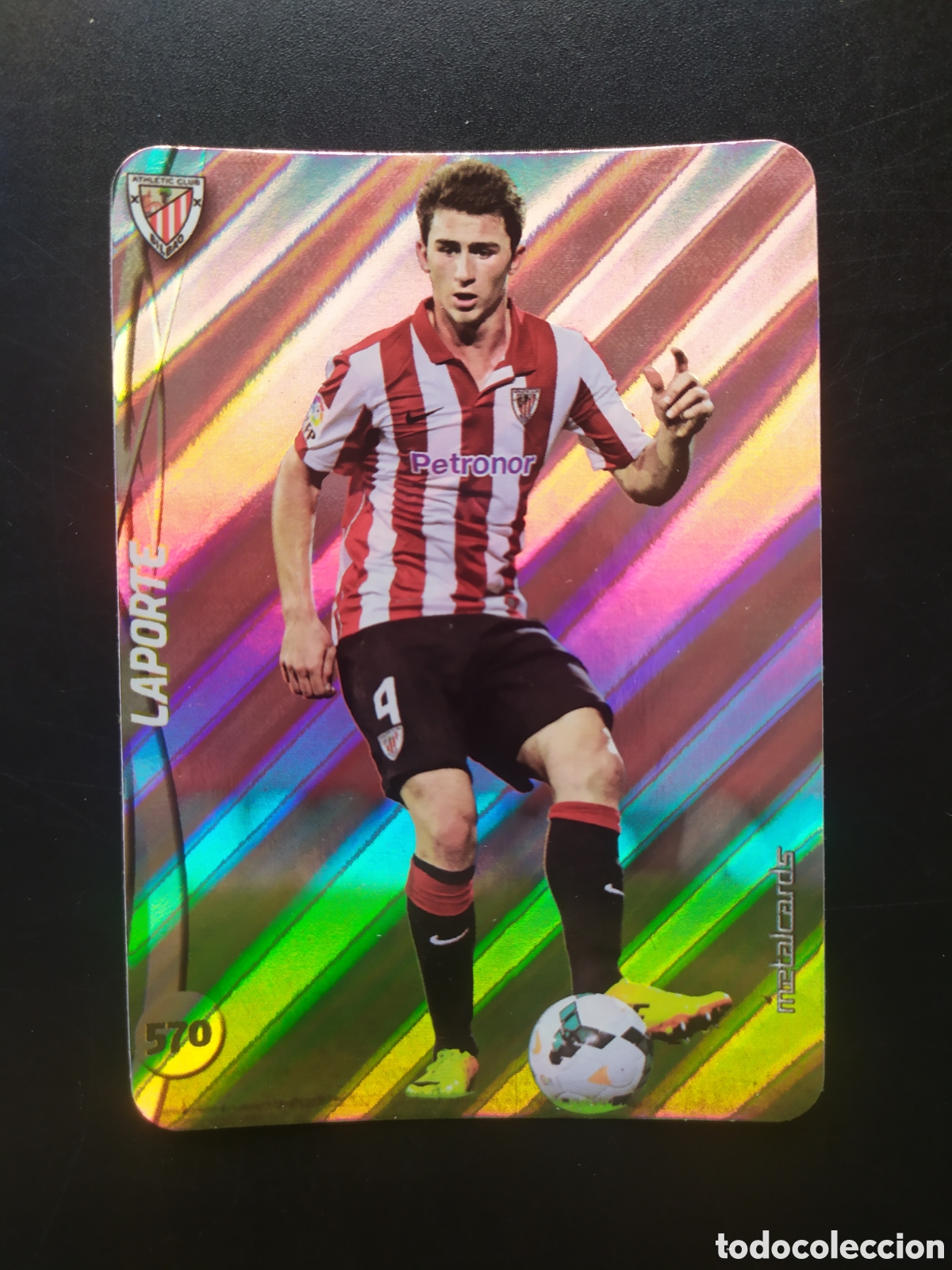 Football Stickers: Mundicromo fichas Liga 2014 2015 14 15 Laporte top brillo rayas n&deg; 570 Athletic Bilbao