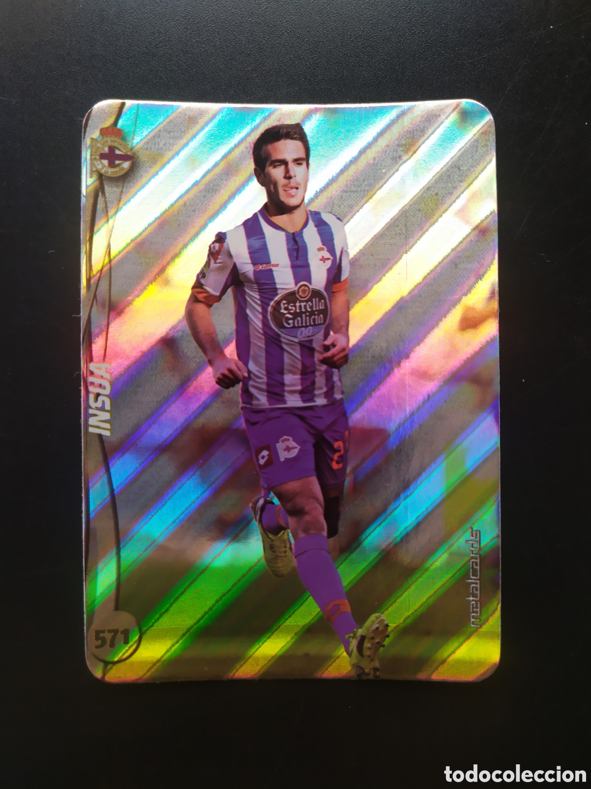 Cromos de F&uacute;tbol: Mundicromo fichas Liga 2014 2015 14 15 Insua top brillo rayas n&deg; 571 Deportivo Coru&ntilde;a