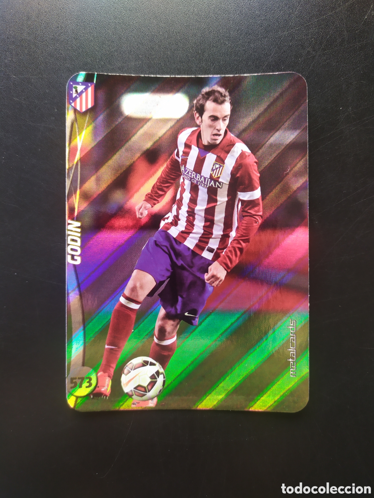 Cromos de f&uacute;tbol: Mundicromo fichas Liga 2014 2015 14 15 Godin top brillo rayas n&deg; 573 Atl&eacute;tico Madrid