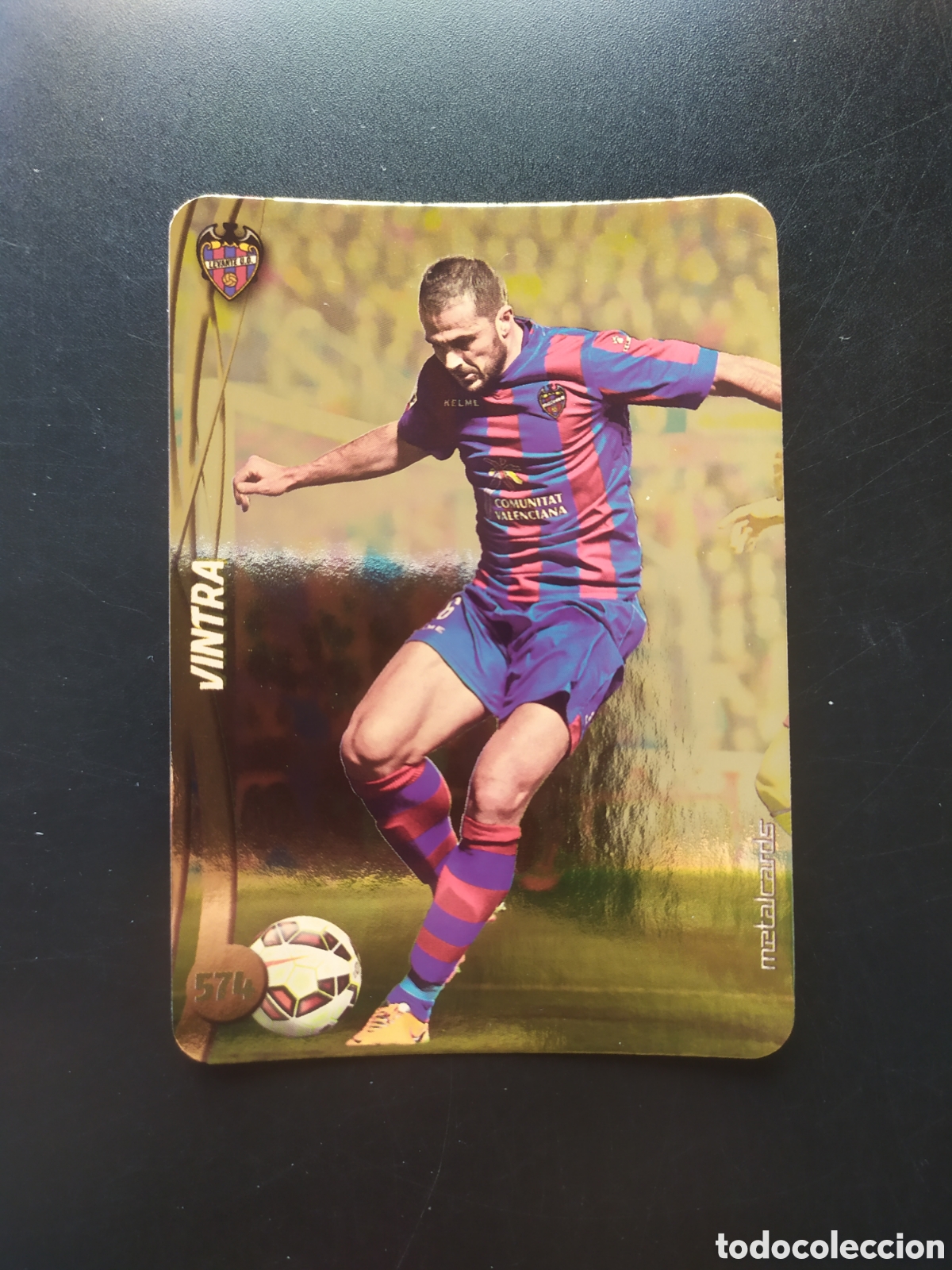 Cartes &agrave; collectionner de Football: Mundicromo fichas Liga 2014 2015 14 15 Vintra top brillo liso dorado n&deg; 574 Levante