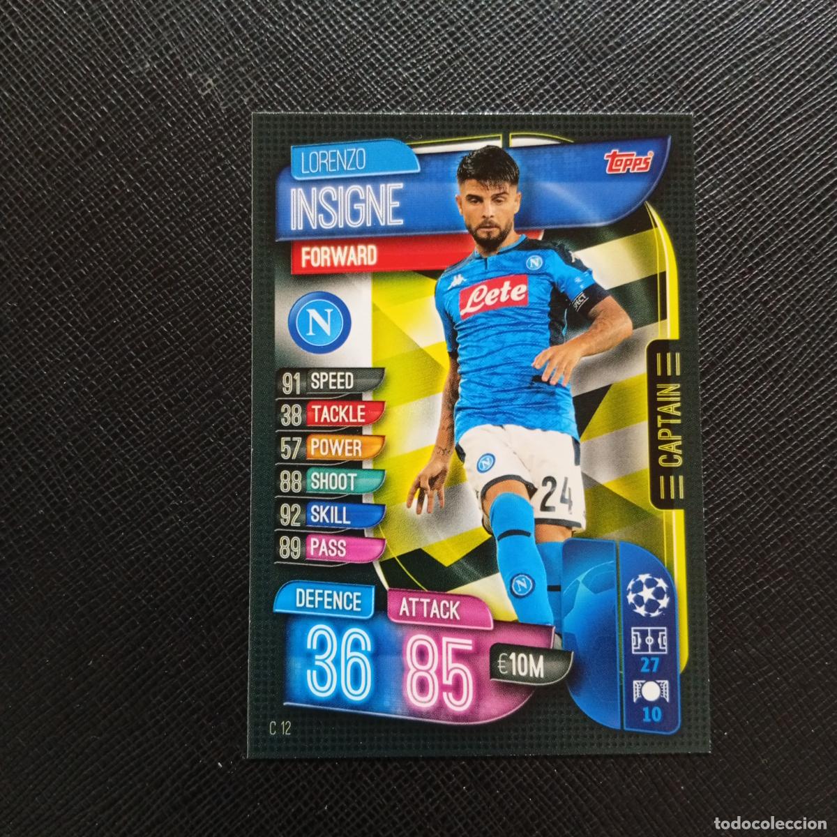 Football Stickers: INSIGNE NAPOLES MUNICH TOPPS MATCH ATTAX 2019 2020 CROMO FUTBOL 19 20 - (MD09-10/2) PG28 B