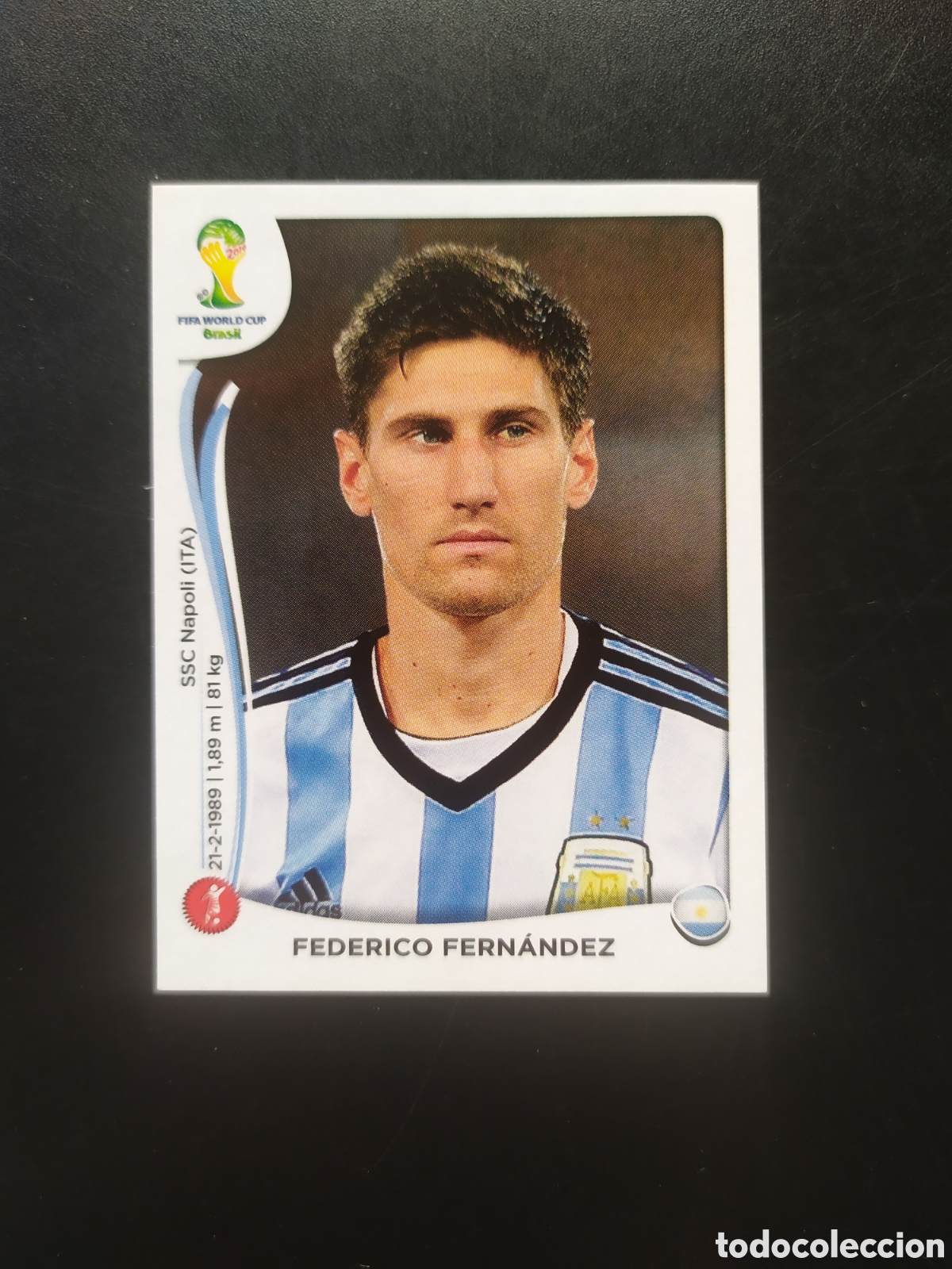 Cromos de F&uacute;tbol: Mundial FIFA Brasil 2014 Panini Federico Fern&aacute;ndez n&deg; 417 Argentina