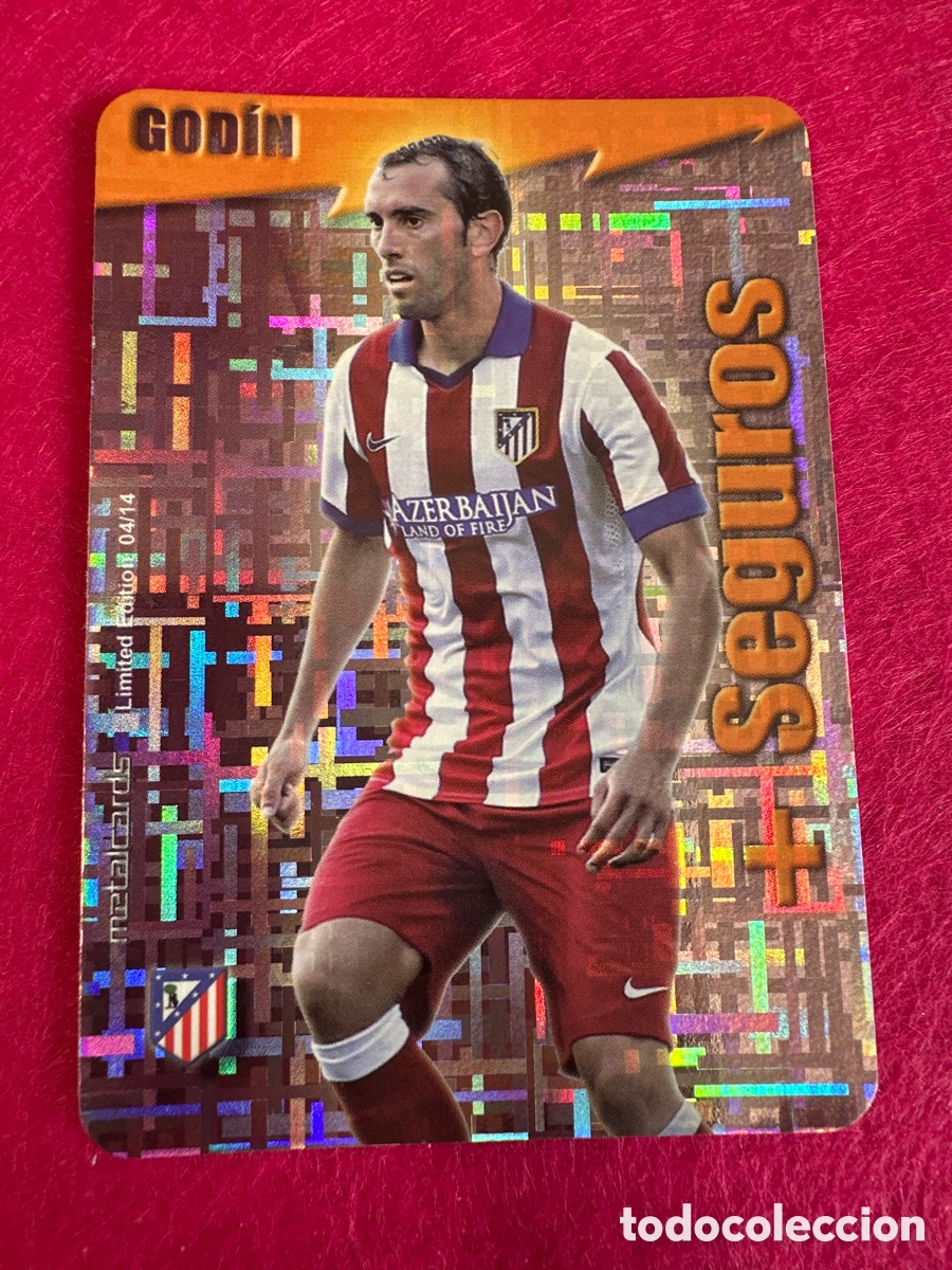 Football Stickers: GOD&Iacute;N (AT.MADRID) +SEGUROS FONDO TETRIS MUNDICROMO 2015 14 15 LIMITED EDITION METALCARD