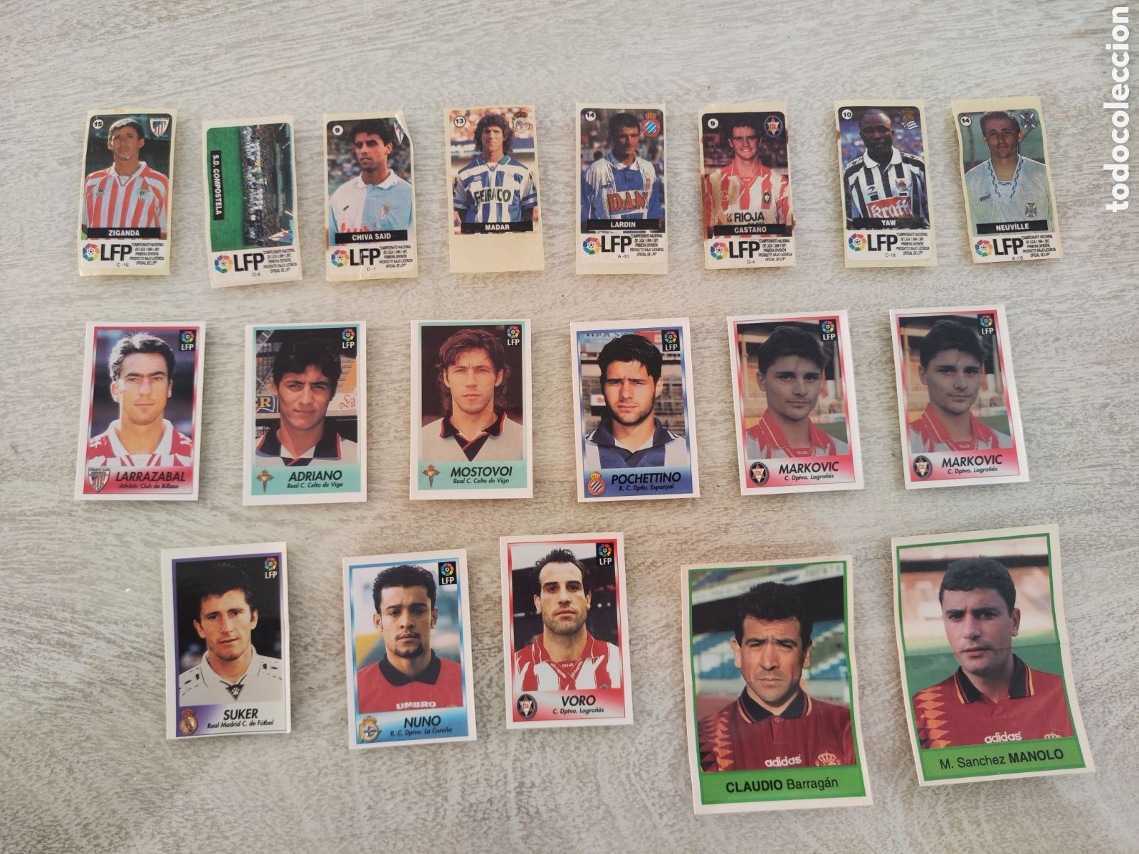Cromos de F&uacute;tbol: Lote variado sin pegar 96 97 chicles Vidal bollycao mundial usa 94 Suker Mostovoi etc