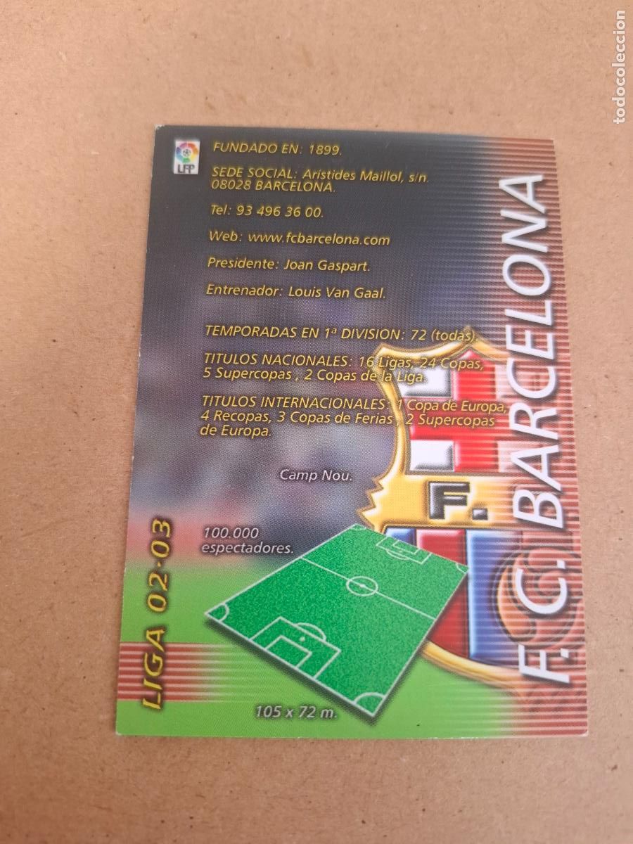 Cromos de F&uacute;tbol: MEGAFICHAS 2002 2003 02 03 - PANINI - 55 ESCUDO / INDICE - FC. BARCELONA