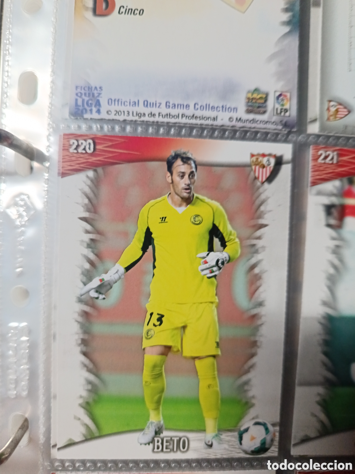 Cromos de F&uacute;tbol: 220 Beto mundicromo Quiz Game 13/14