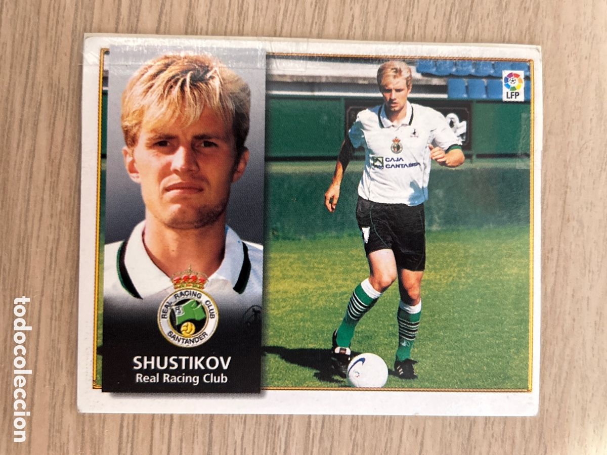 Fu&szlig;ball-Sticker: SHUSTIKOV COLOCA RACING DE SANTANDER ED. ESTE 1998 1999 98 99 VENTANILLA SUPERIOR