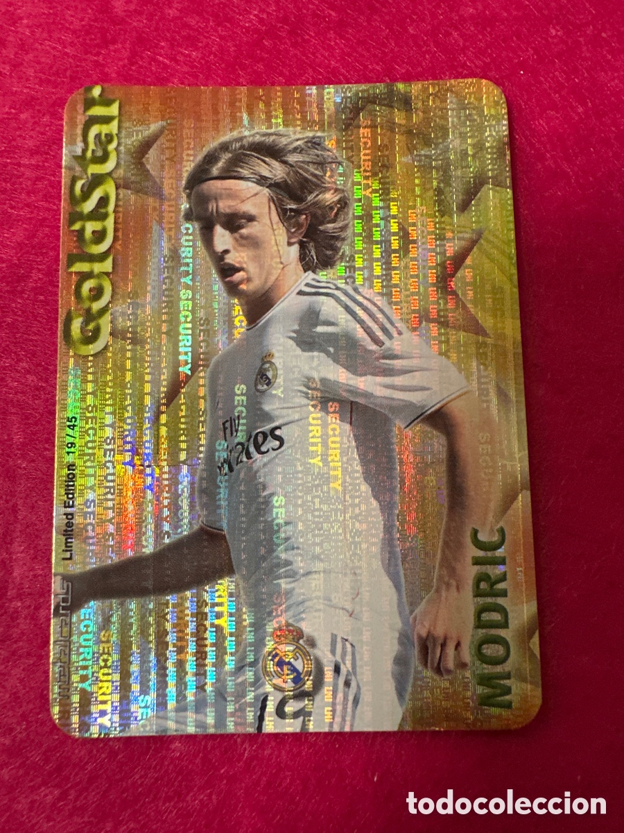 Cromos de F&uacute;tbol: 19/45 MODRIC (R.MADRID) GOLDSTAR SECURITY MUNDICROMO 2015 14 15 LIMITED EDITION METALCARD