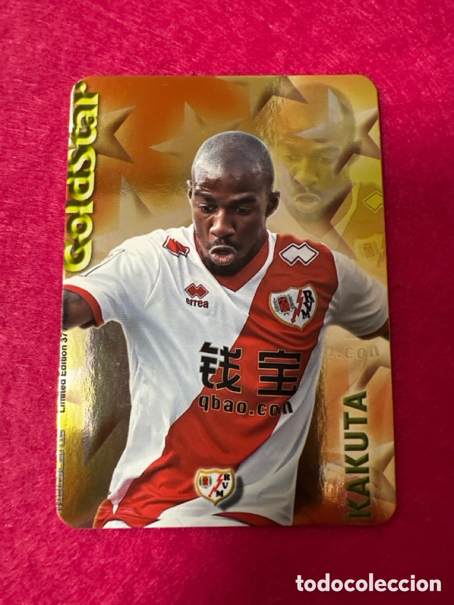 Football Stickers: 37/45 KAKUTA(RAYO VALLECANO) GOLDSTAR BRILLO LISO MUNDICROMO 2015 14 15 LIMITED EDITION METALCARD