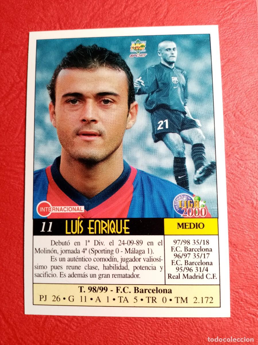 Cromos de F&uacute;tbol: N&ordm; 11 LUIS ENRIQUE, F.C. BARCELONA, FICHAS LIGA 1999 2000, 99 00, MUNDICROMO