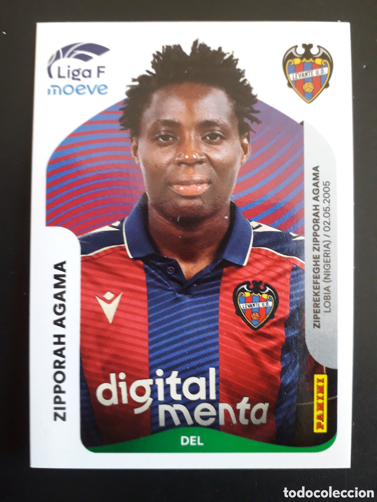Cromos de F&uacute;tbol: ZIPPORAH AGAMA LEVANTE N&deg; 239 LIGA F FEMENINA 2025 2026 25 26 PANINI SIN PEGAR PEDIDO M&Iacute;NIMO 3&euro;