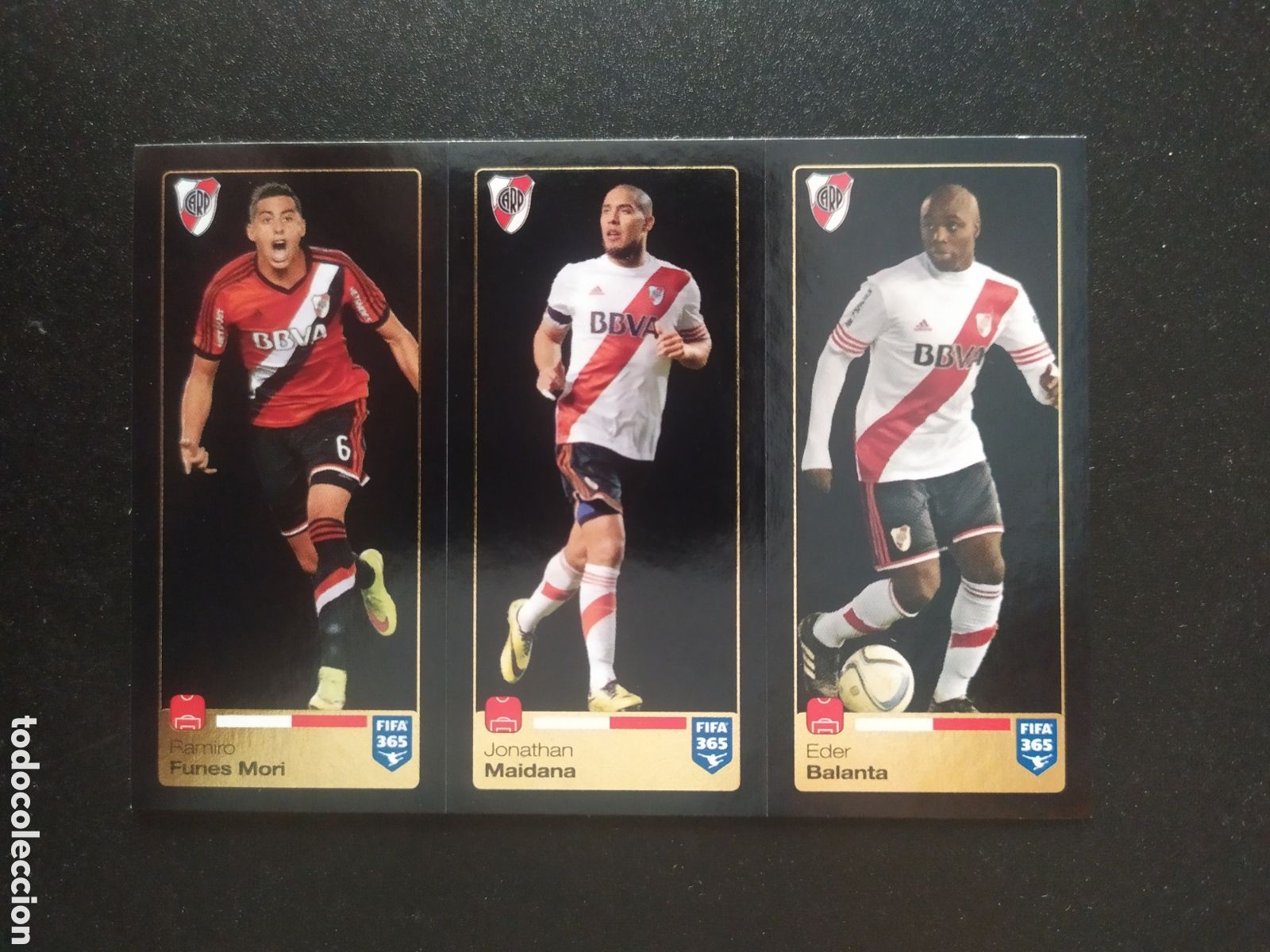 Fu&szlig;ball-Sticker: FIFA 365 2015 2016 15 16 panini Funes Mori Maidana Balanto n&deg; 113 114 115 River Plate sticker