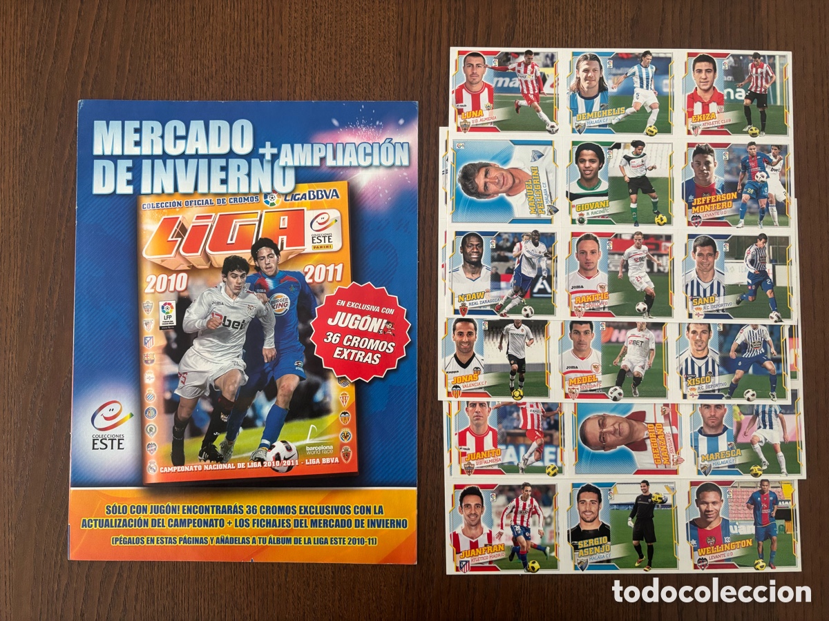 Fu&szlig;ball-Sticker: LIGA ESTE F&Uacute;TBOL 2010-2011 MERCADO DE INVIERNO M&Aacute;S HOJAS AMPLIACI&Oacute;N 10-11 SIN PEGAR 36 CROMOS