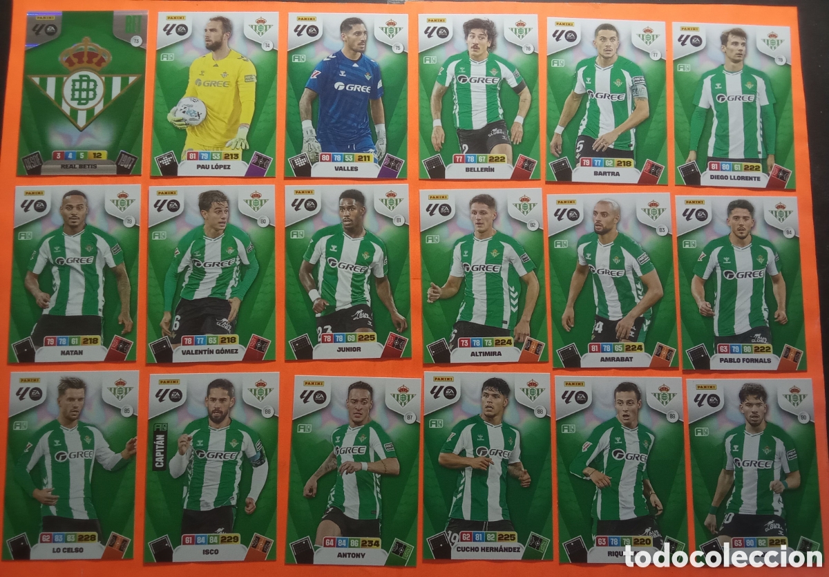 Cromos de F&uacute;tbol: LOTE 18 CROMOS BETIS PLANTILLA PRIMERA EDICION ADRENALYN 25-26