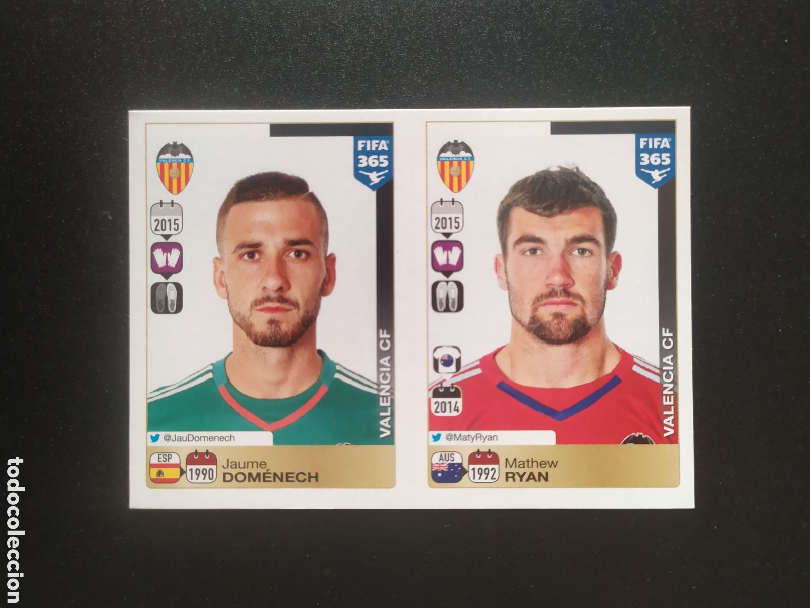 Cromos de F&uacute;tbol: FIFA 365 2015 2016 15 16 panini Jaume Ryan n&deg; S32 y S33 Valencia sticker