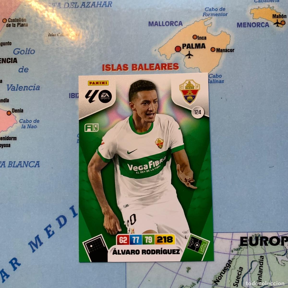 Fu&szlig;ball-Sticker: Alvaro Rodr&iacute;guez n&uacute;mero 124 Del Elche cromo adrenalyn XL 25-26 2025-2026