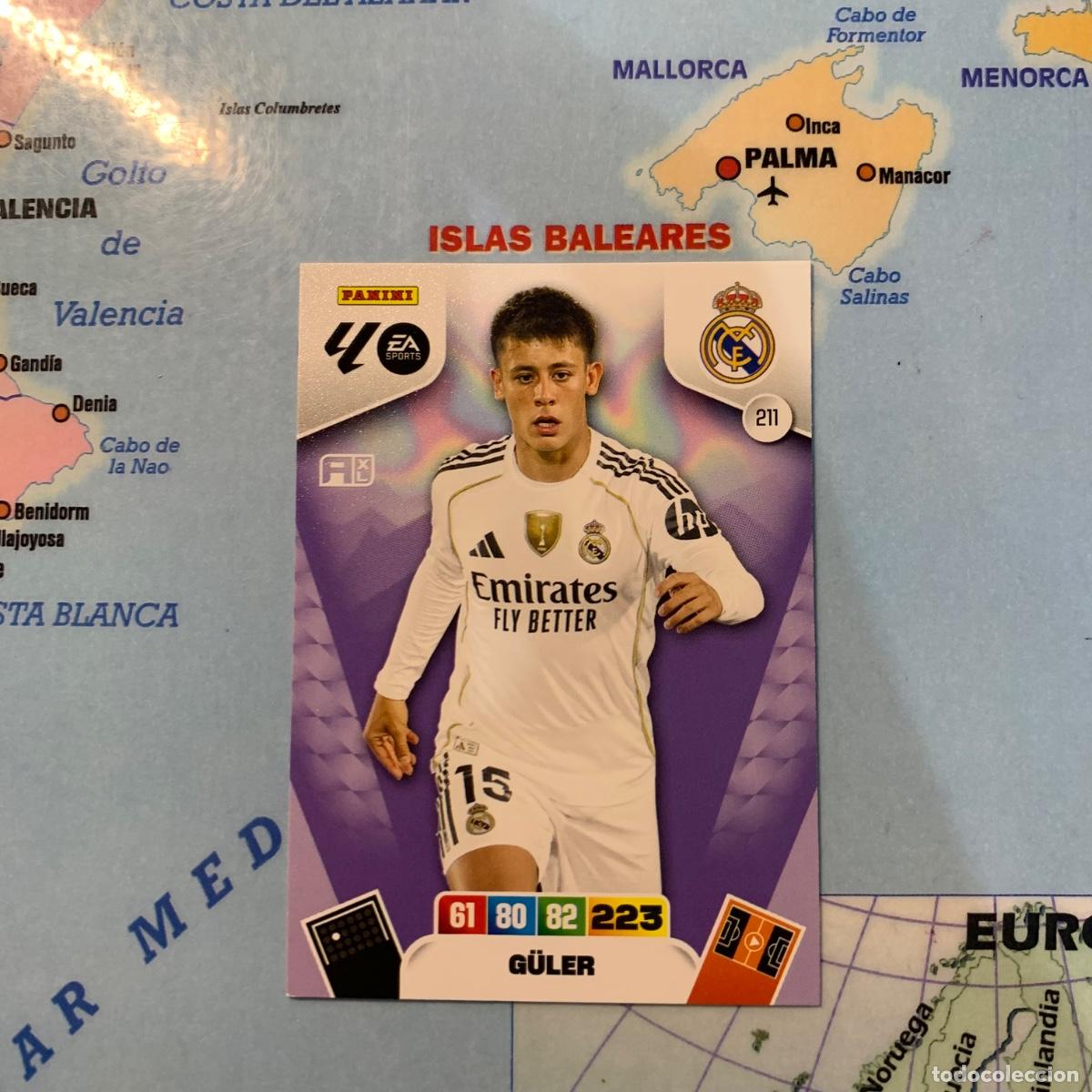 Cromos de F&uacute;tbol: Guler n&uacute;mero 211 del Real Madrid cromo adrenalyn XL 25-26 2025-2026