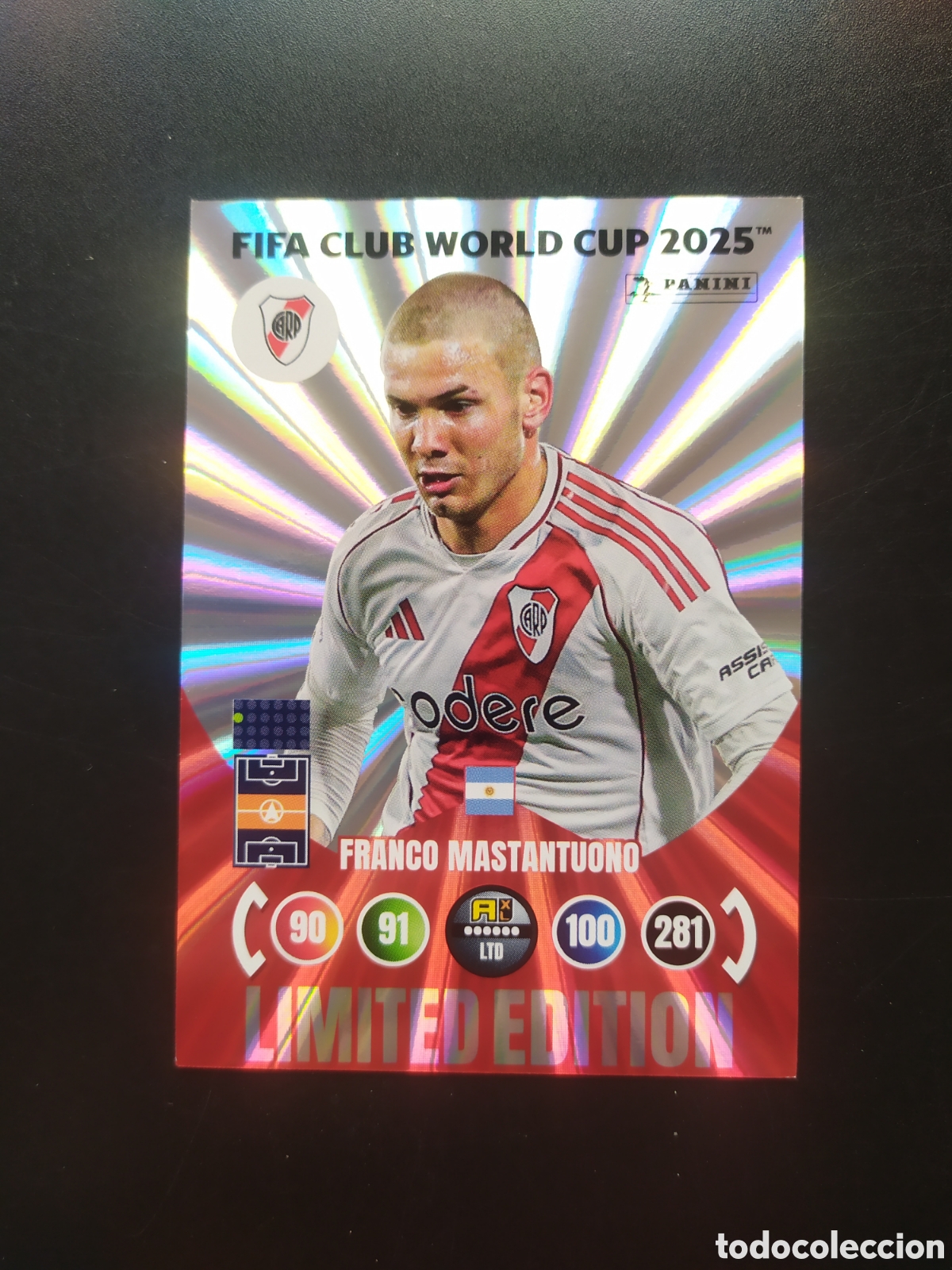 Fu&szlig;ball-Sticker: FIFA CLUB WORLD CUP 2025 adrenalyn panini Mastantuono limited edition River Plate