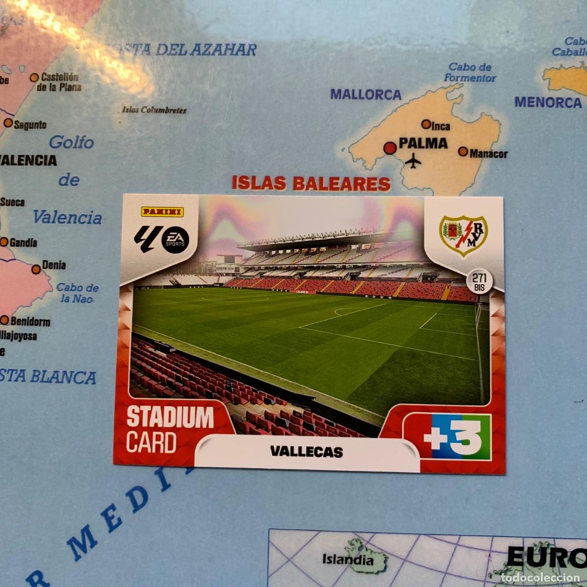 Cromos de F&uacute;tbol: Stadium Card del Rayo Vallecano n&uacute;mero 271 Bis cromo adrenalyn XL 25-26 2025-2026