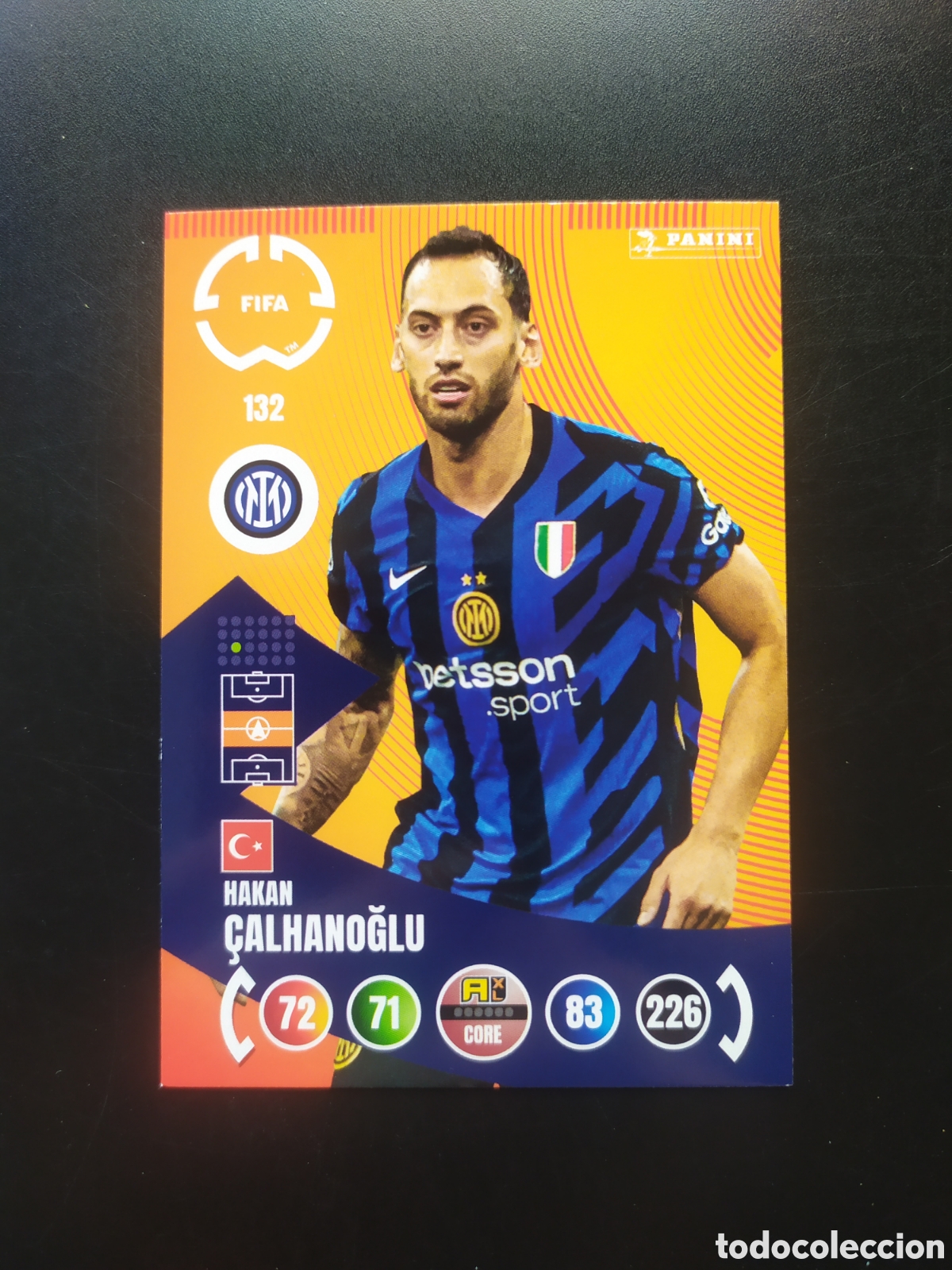 Figurine di Calcio: FIFA CLUB WORLD CUP 2025 adrenalyn panini Calhanoglu n&deg; 132 Inter Milan