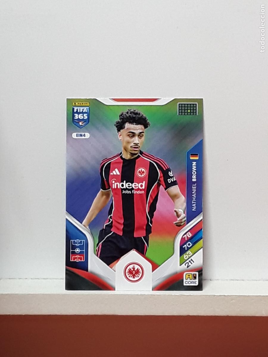 Fu&szlig;ball-Sticker: FIFA 365 ADRENALYN 2025 2026 25 26 ALBUM PANINI LIGA N EIN4 EIN 4 EINTRACHT FRANKFURT BROWN