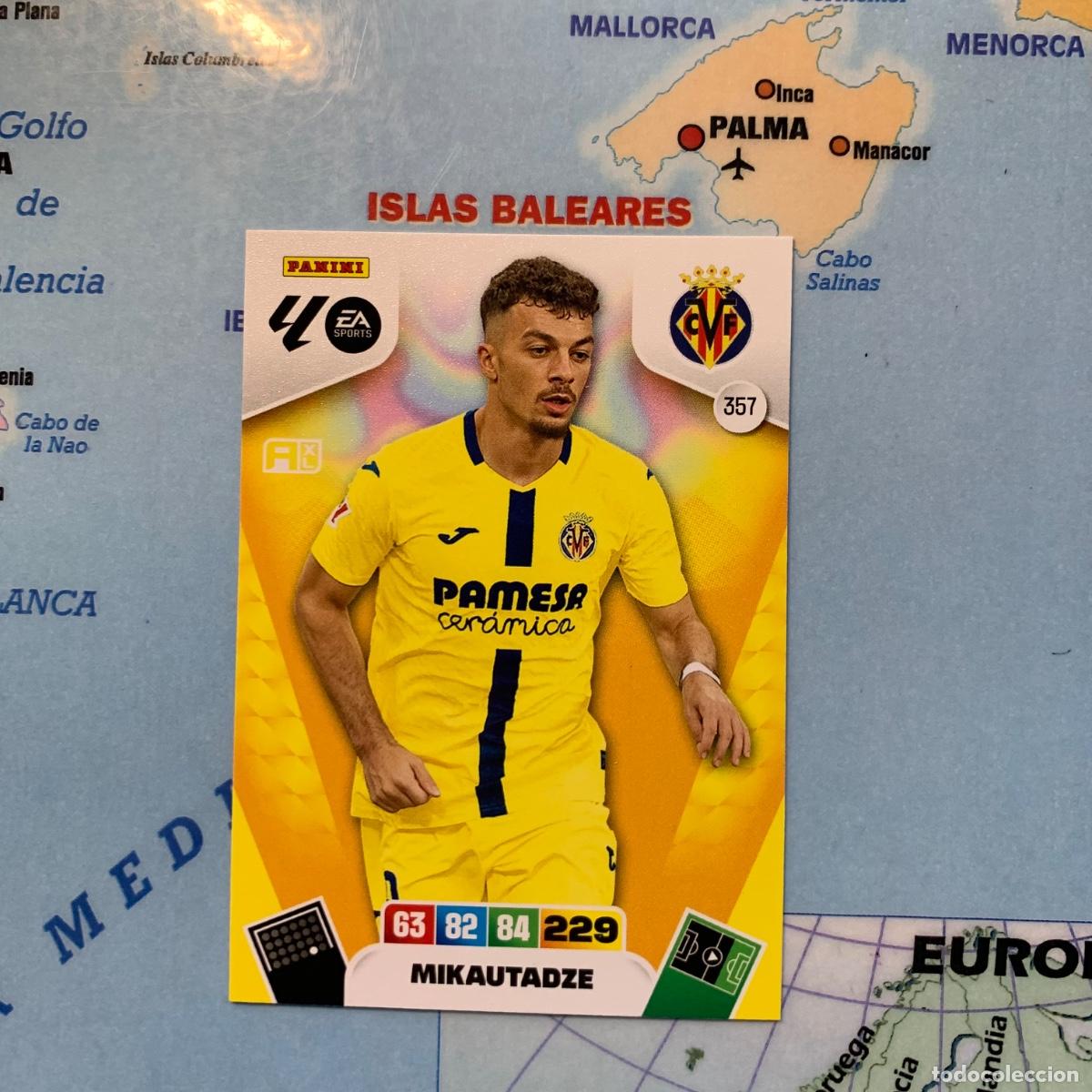 Fu&szlig;ball-Sticker: Mikautazde n&uacute;mero 357 del Villarreal cromo adrenalyn XL 25-26 2025-2026