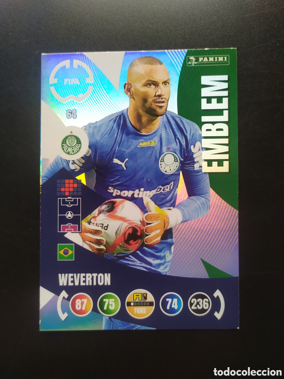 Cromos de F&uacute;tbol: FIFA CLUB WORLD CUP 2025 adrenalyn panini Weverton emblem n&deg; 64 Palmeiras