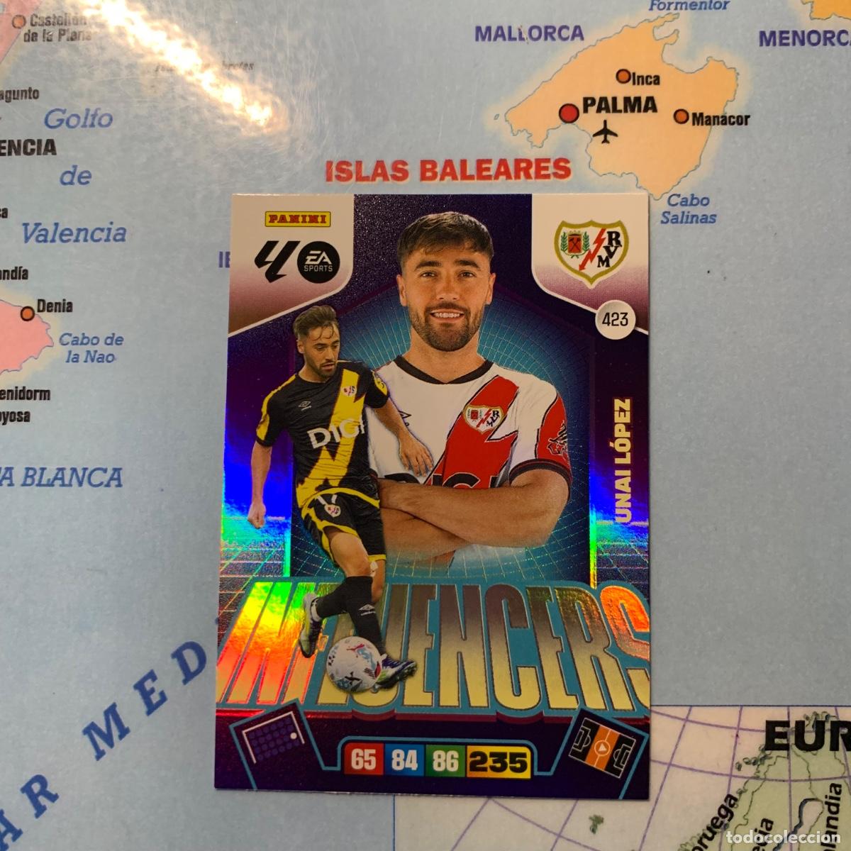 Cromos de F&uacute;tbol: Unai Lopez Influencers n&uacute;mero 423 del Rayo Vallecano cromo adrenalyn XL 25-26 2025-2026