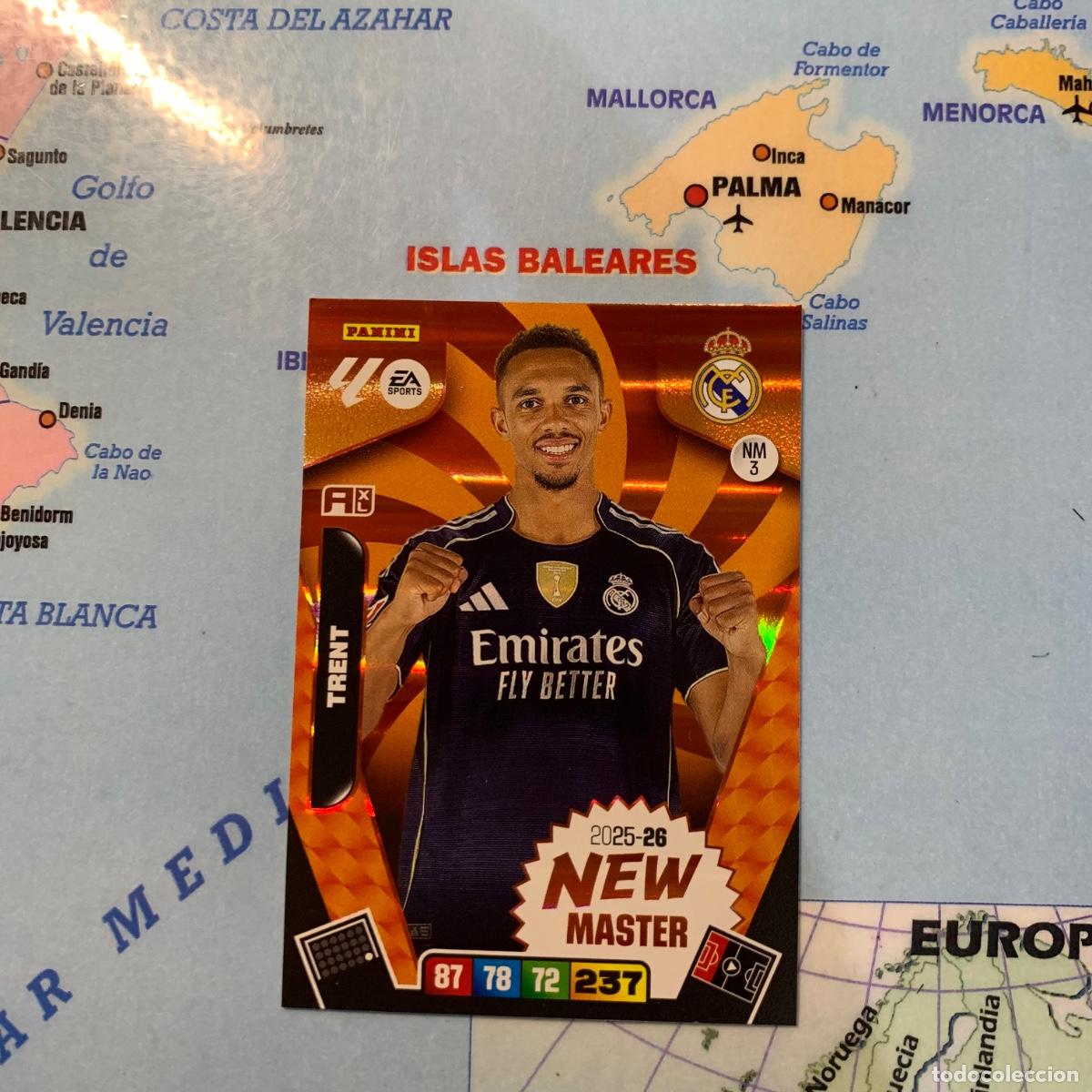 Fu&szlig;ball-Sticker: Trent New Master n&uacute;mero 3 del Real Madrid cromo adrenalyn XL 25-26 2025-2026