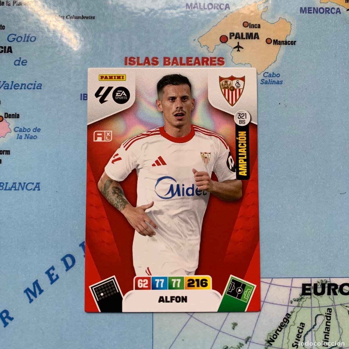 Football Stickers: Alfon ampliacion n&uacute;mero 321 Bis del Sevilla cromo adrenalyn XL 25-26 2025-2026