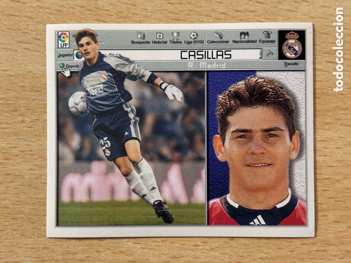 Cromos de F&uacute;tbol: Casillas Real Madrid Ediciones Este 2001-02 nuevo sin pegar