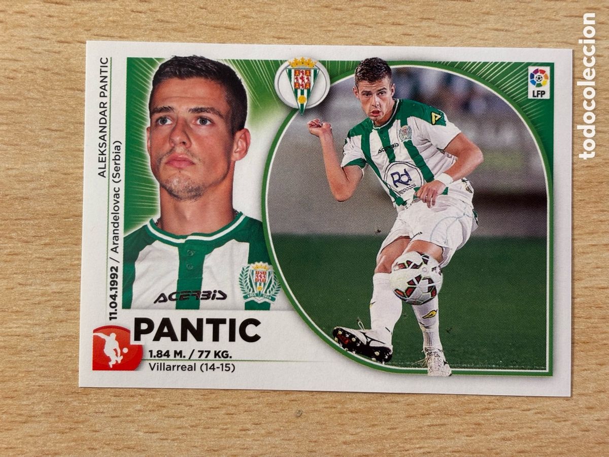 Fu&szlig;ball-Sticker: # 19 Pantic C&oacute;rdoba CF Ediciones Este 2014-15 nuevo