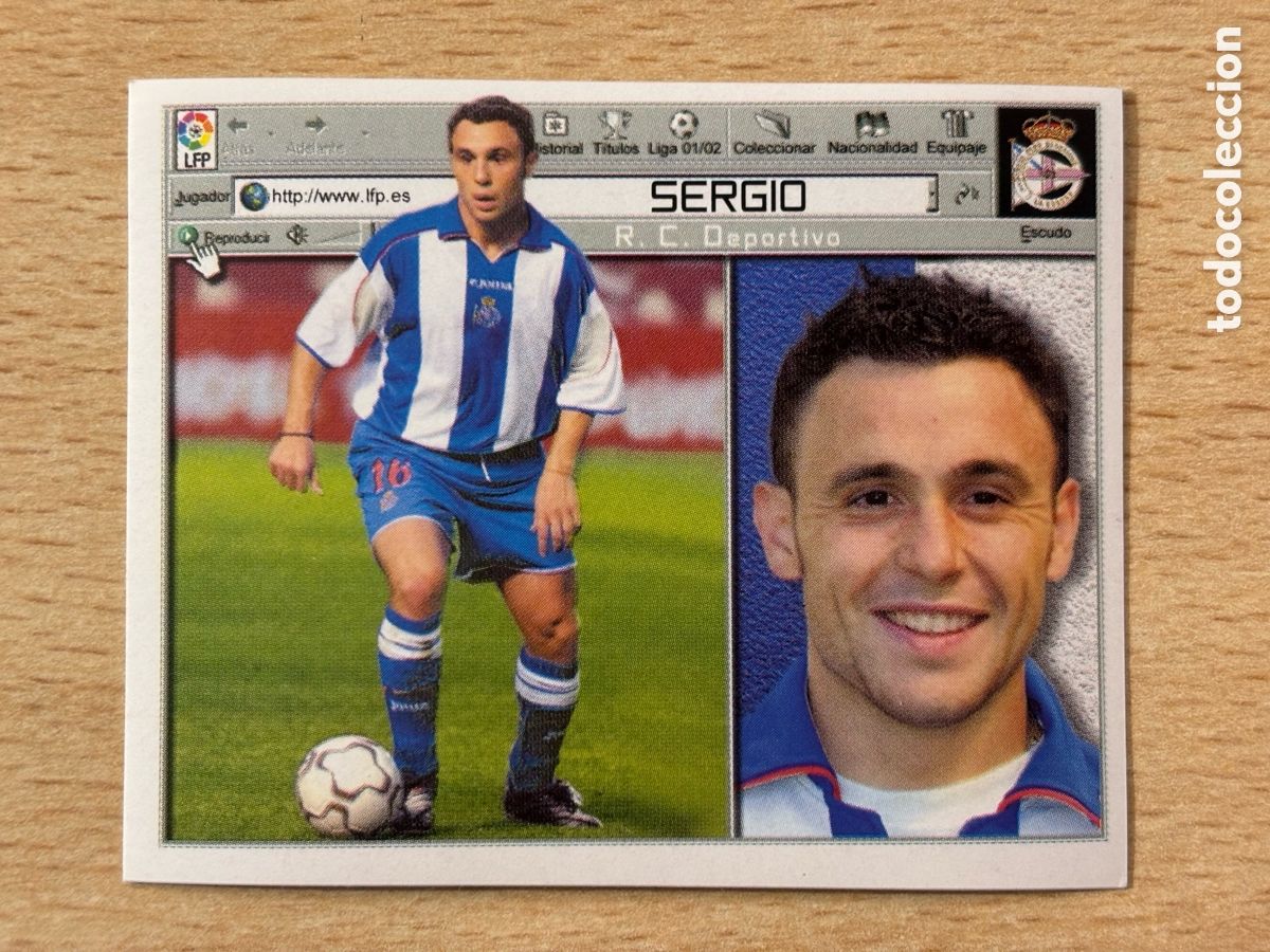 Fu&szlig;ball-Sticker: Sergio Coloca Deportivo de La Coru&ntilde;a Ediciones Este 2001-02 nuevo sin pegar