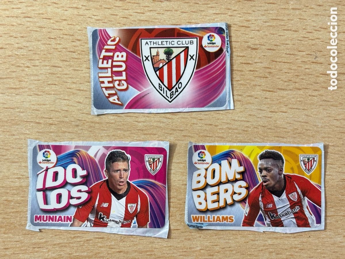 Fu&szlig;ball-Sticker: 3 cromos chicle Athletic Club de Bilbao Este 19-20