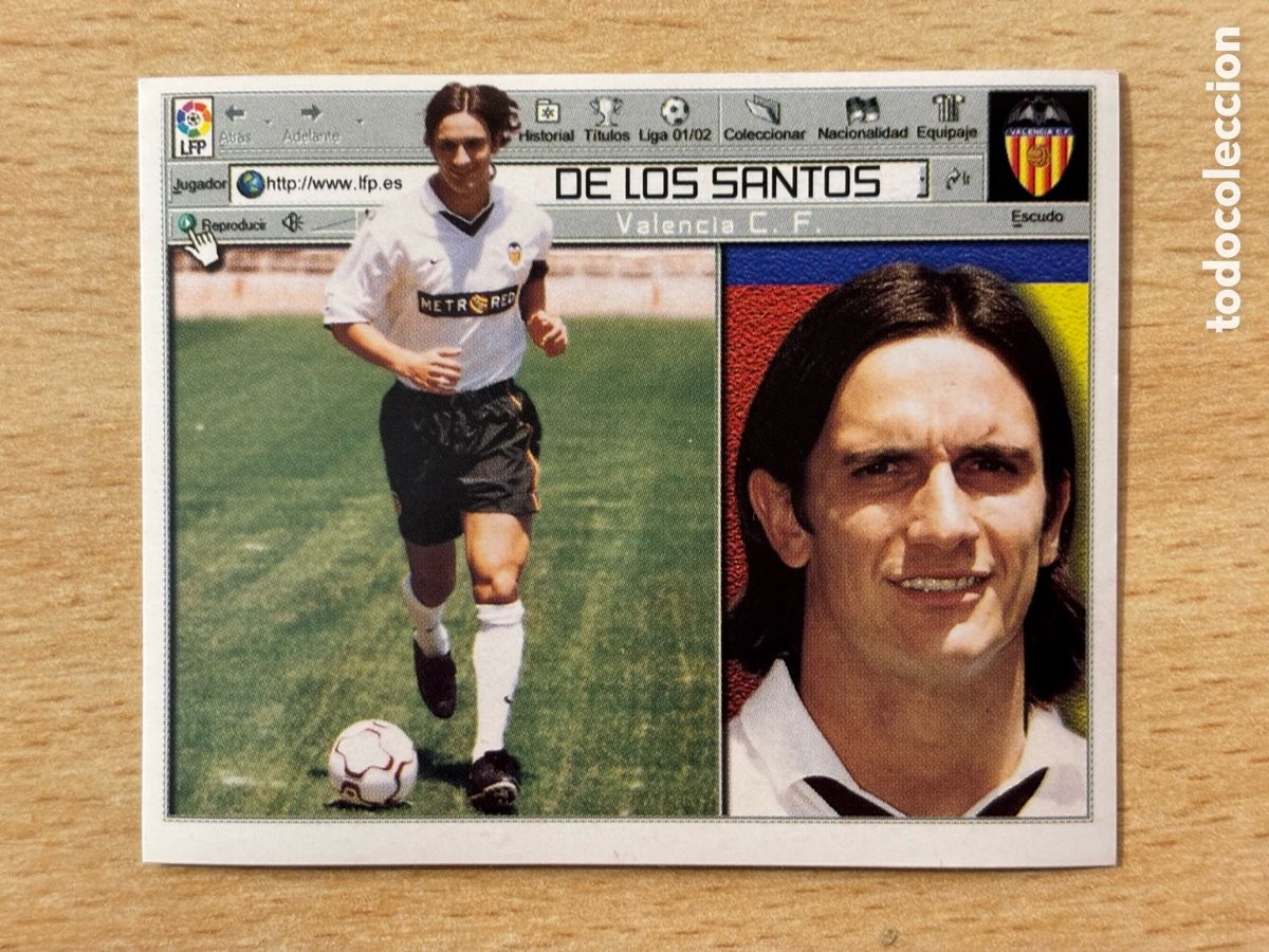 Fu&szlig;ball-Sticker: De Los Santos Coloca Valencia CF Ediciones Este 2001-02 nuevo sin pegar