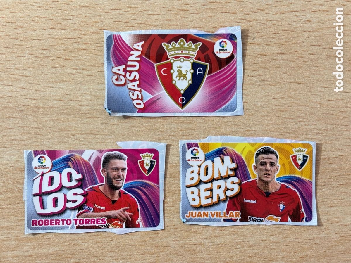 Fu&szlig;ball-Sticker: 3 cromos chicle CA Osasuna Este 19-20