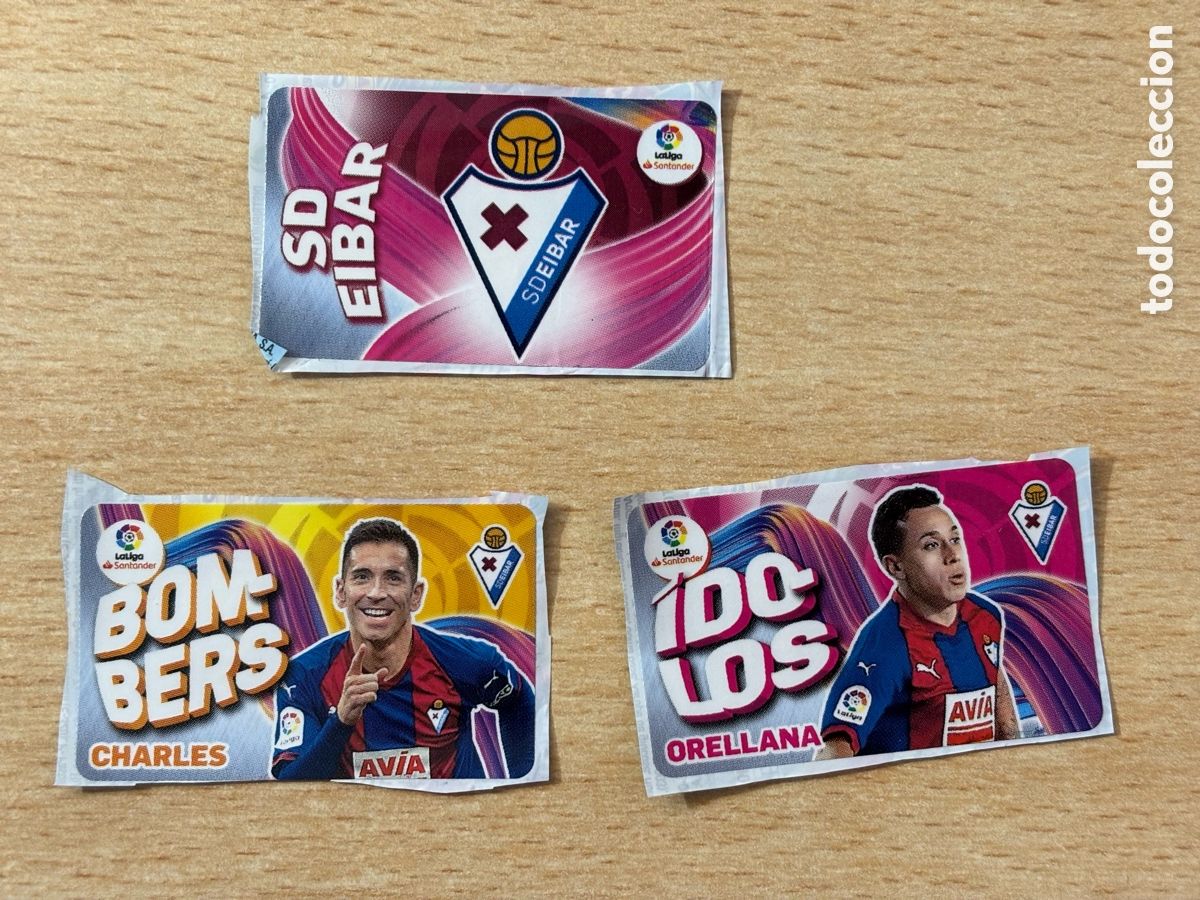 Cromos de F&uacute;tbol: 3 cromos chicle SD &Eacute;ibar Este 19-20