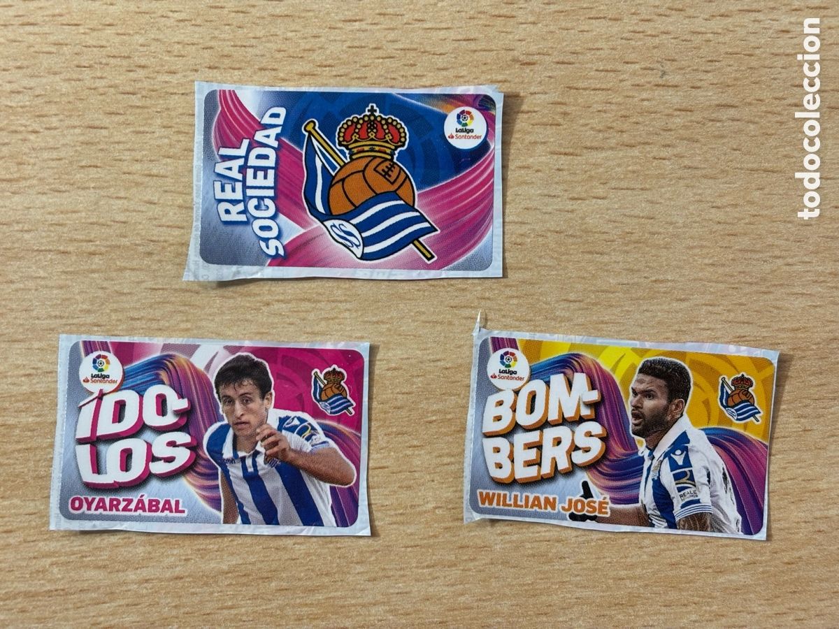 Cromos de F&uacute;tbol: 3 cromos chicle Real Sociedad Este 19-20